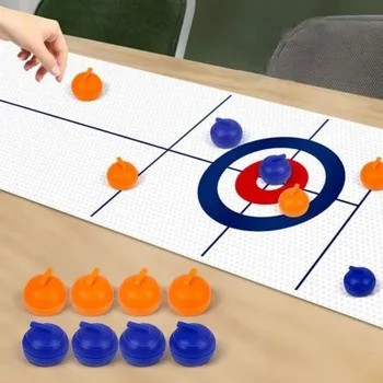ABS Műanyag, Magas minőségű Acél Asztallap Curling Játék Családok Ajándék Puzzle Mini Mini Curling társasjáték Meghatározott Interaktív Csata